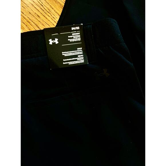 UNDER ARMOUR MENS GOLF STRAIGT PANTS ELASTIC WAIST WATER REPELLANT UPF 50 34/32 - Picture 8 of 12